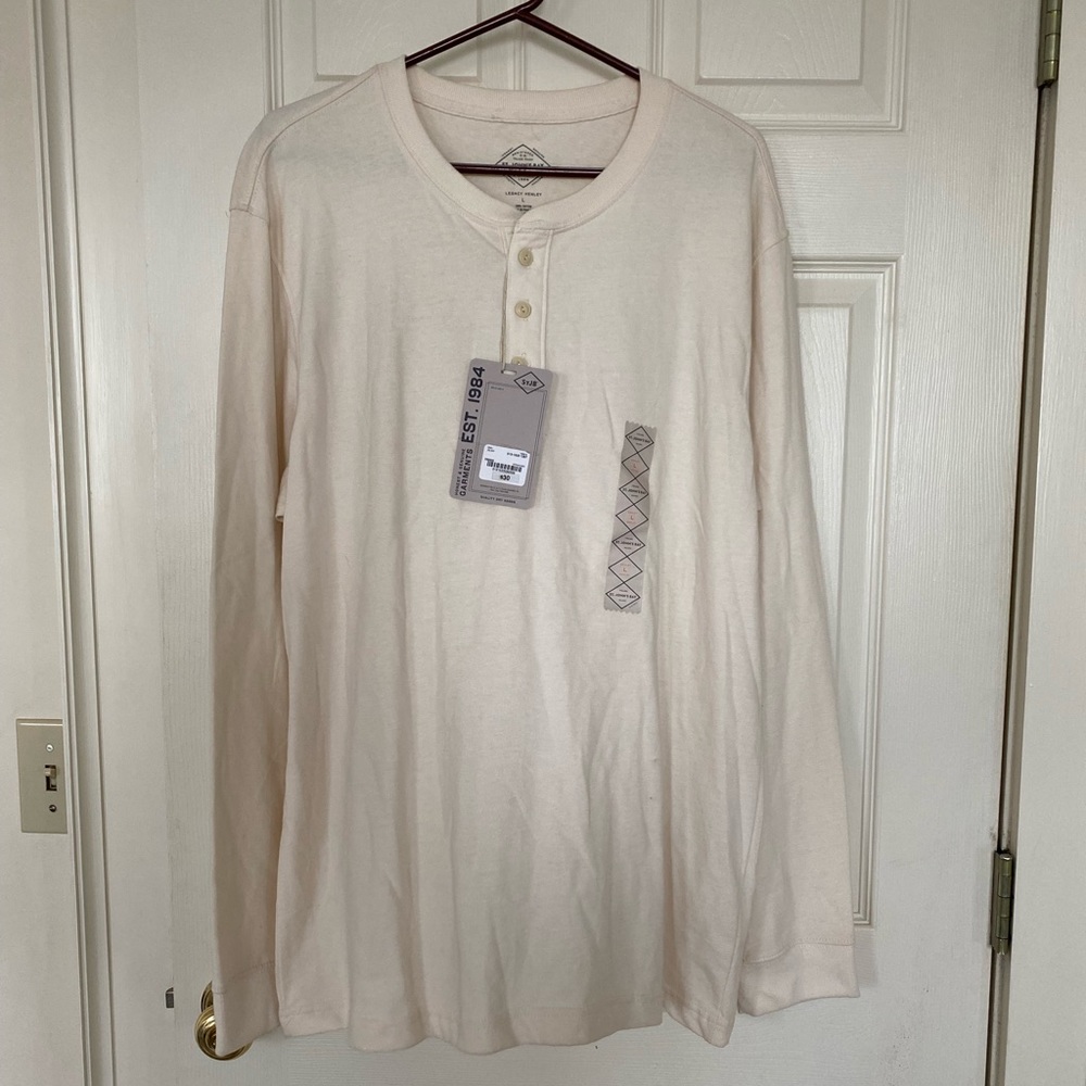 St. John's bay men's large long sleeve cream shirt